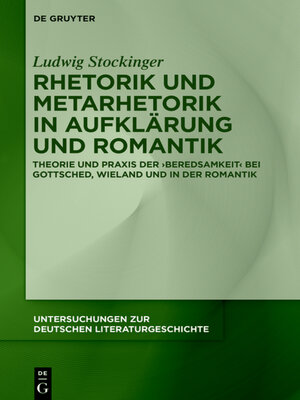 cover image of Rhetorik und Metarhetorik in Aufklärung und Romantik
